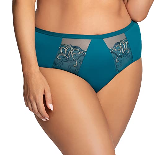 Gorsenia Dame Slip Unterhose Glatt Bund Stickerei Klassisch Unterwäsche K708 Madison, Dunkelblau,L von Gorsenia