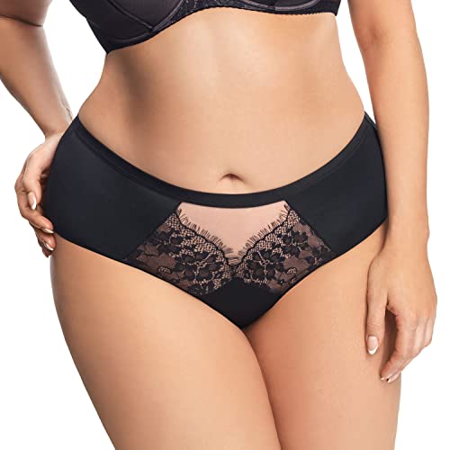 Gorsenia Dame Slip Unterhose Tüll Spitze Unterwäsche K649 Alicante, Schwarz,M von Gorsenia