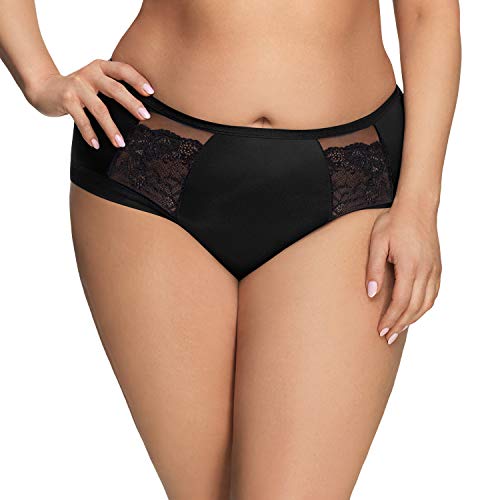 Gorsenia Dame Slip Unterhose Unterwäsche Hoher Bund K442 Luisse, Schwarz,M von Gorsenia