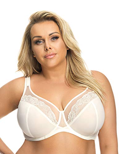 Gorsenia Dame Soft BH Bügeln Nicht Gepolstert Voll-Cup Große Brüste K441 Luisse, Hellbeige,75L von Gorsenia