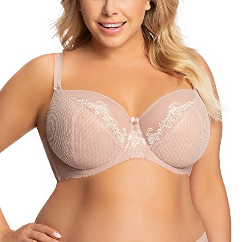 Gorsenia Dame Soft BH Klassisch Nicht Gepolstert Stickerei Bügel K689 Blanche, Rosa,100D von Gorsenia