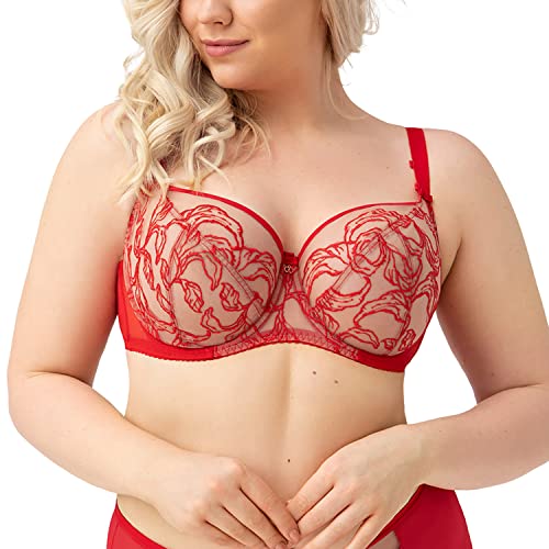 Gorsenia Dame Soft BH Nicht Gepolstert Stickerei Klassisch Elegant K731 Debby, Rot,80F Gorsenia Dame Soft BH Nicht Gepolstert Stickerei Klassisch Elegant K731 Debby, Rot,80F von Gorsenia