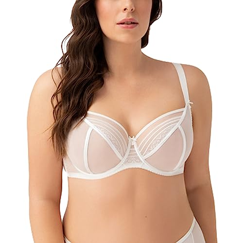 Gorsenia Dame Soft BH Schalen Träger Elegant Spitze Netz Bügel Klassisch K671, Cremefarben,100D von Gorsenia