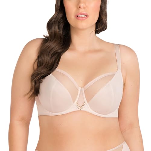 Gorsenia Dame Soft-BH Tüllnetz Träger Glatt K564 Vicky, Beige,75K von Gorsenia