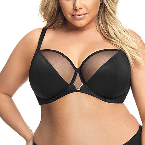 Gorsenia Dame Soft-BH Tüllnetz Träger Glatt K564 Vicky, Schwarz,70F von Gorsenia