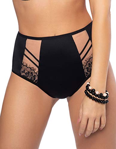 Gorsenia Damen Slip Brazilian Unterhose Unterwäsche K498 Paradise, Schwarz,L von Gorsenia