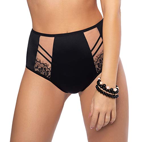 Gorsenia Damen Slip Brazilian Unterhose Unterwäsche K498 Paradise, Schwarz,S von Gorsenia