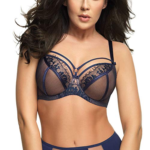 Gorsenia Damen Soft BH Softschale Bügel Große Größen K496 Paradise, Dunkelblau,100F von Gorsenia