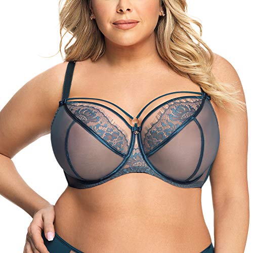 Gorsenia Damen Soft BH Softschale Bügel Große Größen K496 Paradise, Grün,100E von Gorsenia