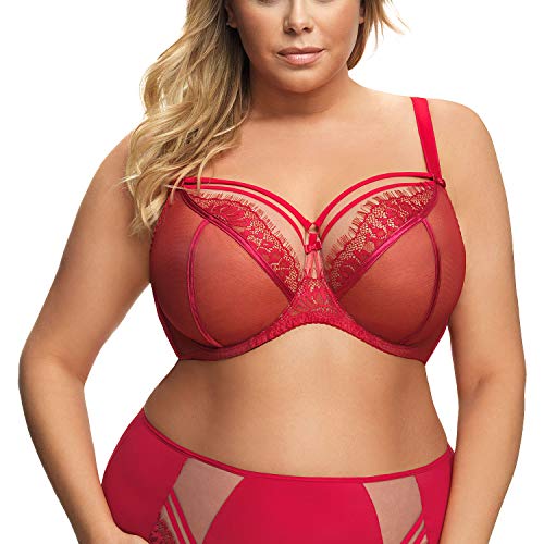 Gorsenia Damen Soft BH Softschale Bügel Große Größen K496 Paradise, Rot,100E von Gorsenia