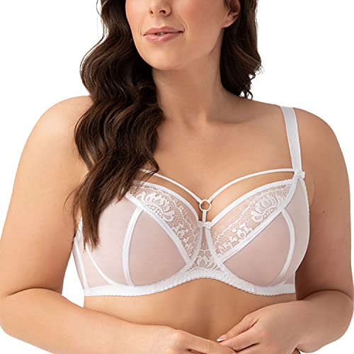 Gorsenia Damen Soft BH Softschale Bügel Große Größen K496 Paradise, Weiß,100D von Gorsenia