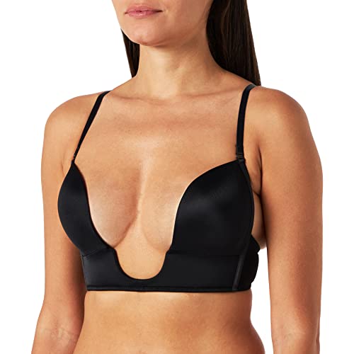 Gorsenia G026 Push-Up BH Dame Dessous Spitze Multiway Abnehmbar EU (80C, schwarz ohne Spitze) von Gorsenia