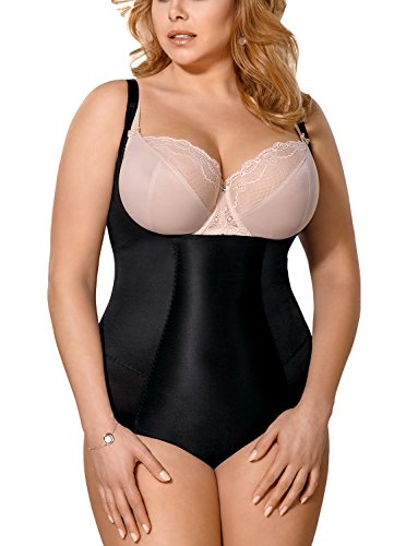 Gorsenia K148 Sanremo Shapewear Body Dame Figurbetonend Unterwäsche EU, Schwarz,4XL von Gorsenia
