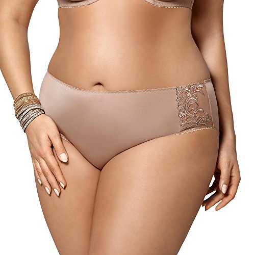 Gorsenia K379 Victoria Slips Dame Maxi Dessous Stickerei Normaler Bund, Beige,XXL von Gorsenia