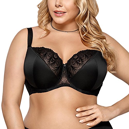 Gorsenia K425 Casablanca Dame Soft BH Bügel Große Brüste, Schwarz,100C von Gorsenia