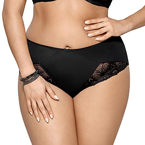 Gorsenia K426 Casablanca Dame Slip Unterhose Unterwäsche Normaler Bund, Schwarz,3XL von Gorsenia