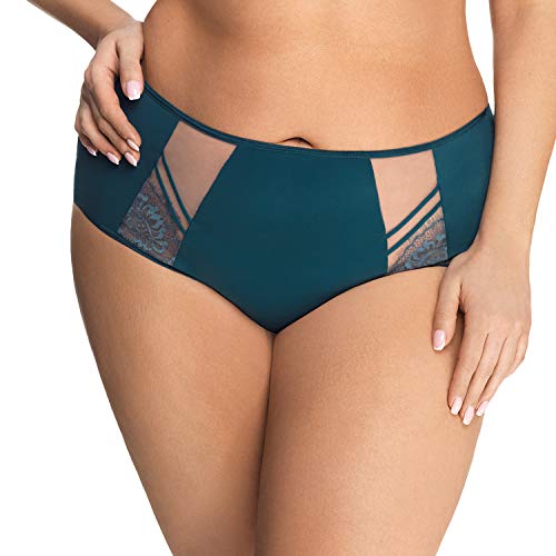 Gorsenia Damen Slip Unterhose Tüll Spitze Hoher Bund K497 Paradise, Grün,3XL von Gorsenia