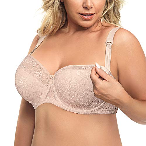 Gorsenia Still-BH Dame Umstandsmode Spitze Netz Bügel Regulierbar MK14 Mey, Beige,100E von Gorsenia