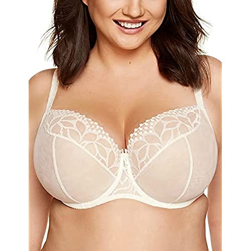 Gorteks Calypso-B2 BH weich Damen mit bügel, ohne polsterung, BH aus Mesh und Stickerei, für Große und Kleine Brüste, Komfort - 65F, Elfenbein Gorteks Calypso-B2 BH weich Damen mit bügel, ohne polsterung, BH aus Mesh und Stickerei, für Große und Kleine Brüste, Komfort - 65F, Elfenbein von Gorteks
