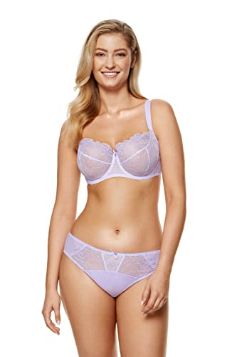 Gorteks Pamela-B2 BH weich Damen mit bügel, ohne polsterung, BH aus Mesh und Stickerei, für Große und Kleine Brüste, Komfort - 85B, Lavendel von Gorteks