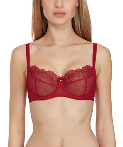 Gorteks Pamela/B2 BH Weiche Unterwäsche Damen, sexy Spitzen-BH Frauen-BH. Gesunde und schöne Brüste. Schönheit und Mode. (Rot, 75G) von Gorteks