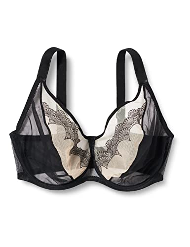 Gorteks Heidi-B2 Soft-BH, weich damen BH mit bügel, ohne polsterung, Stickerei-BH – 100D, Schwarz von Gorteks