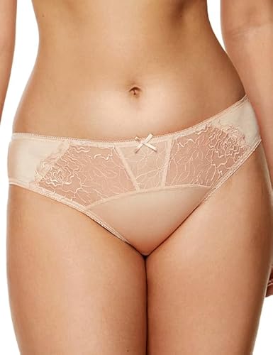 Gorteks Pamela-F Panty, Spitzenhöschen, Nahtloses Höschen, Baumwollschritt, Komfort – 44, Beige von Gorteks