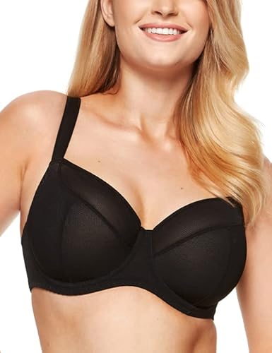 Gorteks Valentina-B2 V2 BH Damen weich und bequem mit bügel ohne polsterung BH für Große und Kleine Brüste - 65C, Schwarz von Gorteks