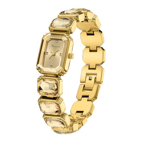 Luxus Damen Kristall Armband Uhr Elegant Rechteckig Minimalistisch Zifferblatt Diamant Armreif Band Wasserdicht Mode Zierlich Damen Quarzuhren Damen Geschenk, Gold, Luxuriös Luxus Damen Kristall Armband Uhr Elegant Rechteckig Minimalistisch Zifferblatt Diamant Armreif Band Wasserdicht Mode Zierlich Damen Quarzuhren Damen Geschenk, Gold, Luxuriös von Gosasa