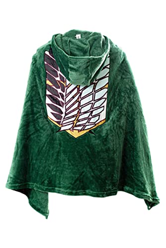 Anime Cosplay Flanell Umhang Cape Halloween Flügel Druck tragbare Decke, grün, XL von Gosbeliy