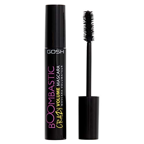GOSH, Mascara für extremes Volumen lange Wimpern │VolumenWimperntusche mit präzisem Bürstenkopf │Wimpern ohne Klumpen │langanhaltend hautverträglich parfümfrei 001 Black, Boombastic Crazy von GOSH
