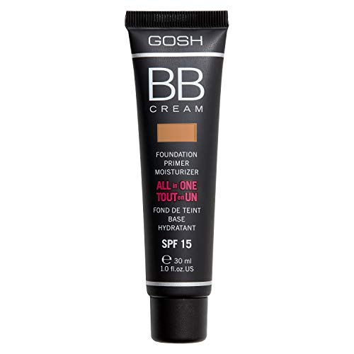 GOSH BB Cream 3-in-1: Primer, Foundation & Feuchtigkeitscreme, 30ml I Make-Up für ein gepflegtes Hautbild & strahlenden Teint IAbdeckung von Unreinheiten & Rötungen I Vegan & LSF 15 I 003 Warm Beige von GOSH