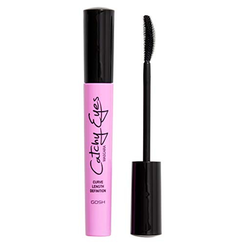 GOSH Catchy Eyes Mascara für geschwungene & definierte Wimpern, ohne Verkleben I intensiv schwarze Wimperntusche I für den perfekten Cat Eye Effekt I parfümfrei & hautverträglich I 001 Black von GOSH