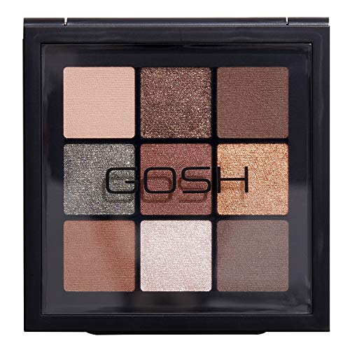 GOSH Eyedentity Lidschatten-Palette 003 BE HAPPY mit 9 perfekt abgestimmten Farben in Matt & Metallic I kombinierbar für Tages-Make-Up & glitzernde Looks für den Abend I vegan & parfümfrei von GOSH