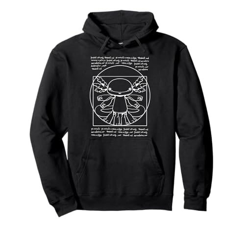 Axolotl Shirt - Lustig Vitruvian Man Art Renaissance Axolotl Pullover Hoodie von GoshWow