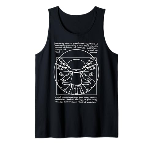 Axolotl Shirt - Lustig Vitruvian Man Art Renaissance Axolotl Tank Top von GoshWow