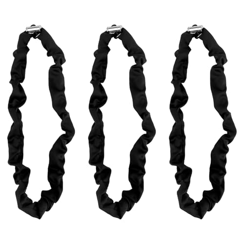 3 Stück Verstellbare Haargummis, Seiden Haargummis Schwarz Afro-Puff-Haargummis Hochelastisch Pferdeschwanzhalter Rutschfest Haarbänder für Frauen Dick Lockig Flauschig Pferdeschwanzhaar von Gosknor