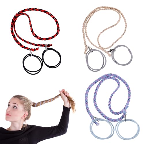 3stk Rip Tie Haargummi, Elastische Geflochtene Haargummis Spiralförmige Pferdeschwanzhalter Verwicklungsfreie Haargummis für Frauen mit Langem Dickem Haar für Sport Reiten Täglichen von Gosknor