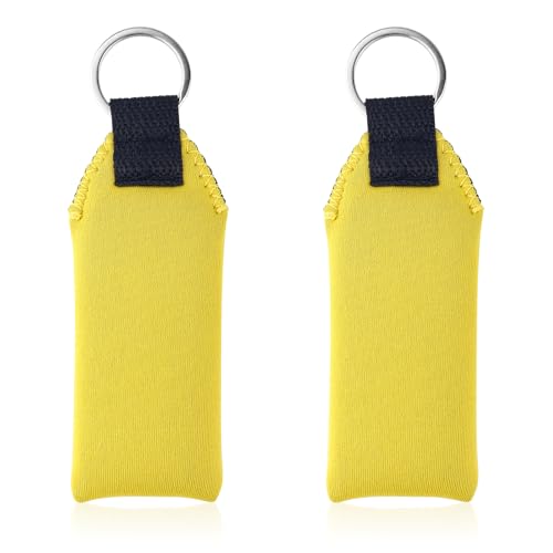 Gosknor 2 Stück Schwimmender Schlüsselanhänger, Leichter Wasserdichter Neopren-Schlüsselanhänger Schwimmfähig für Surfbretter Boote Wassersport im Freien (Gelb) von Gosknor