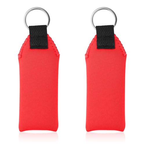 Gosknor 2 Stück Schwimmender Schlüsselanhänger, Leichter Wasserdichter Neopren-Schlüsselanhänger Schwimmfähig für Surfbretter Boote Wassersport im Freien (Rot) von Gosknor