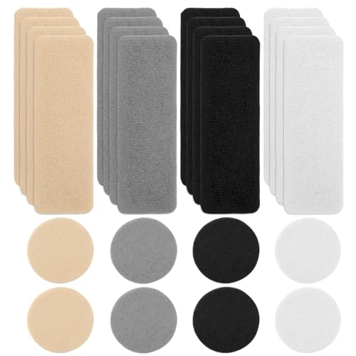 Gosknor 24 Stk Schuhflicken für Löcher, Rechteckige Runde Form Flicken für Schuhe in 4 Farben Samt Schuhreparaturflicken Schuhlochreparaturflicken für Sneaker Mesh Schuhe von Gosknor