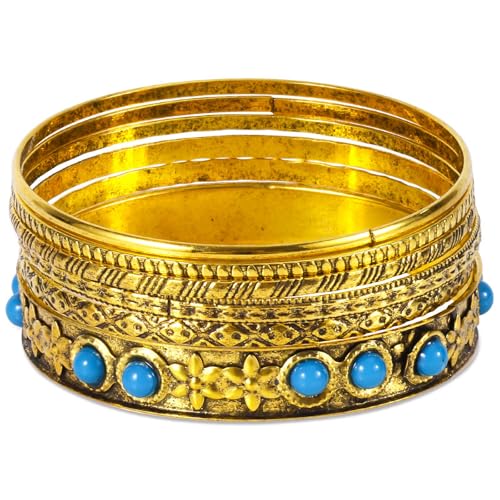 Gosknor 6 Stück Manschetten Armband Damen, Armreifen Trendig Mehrlagige Armreifen Zierlich Manschettenarmband Stapelbare Armbänder für Damen Schmuckgeschenke (Stil 2) von Gosknor