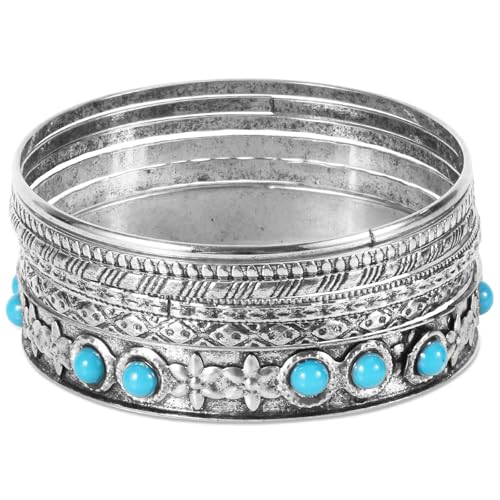 Gosknor 6 Stück Manschetten Armband Damen, Armreifen Trendig Mehrlagige Armreifen Zierlich Manschettenarmband Stapelbare Armbänder für Damen Schmuckgeschenke (Stil 3) von Gosknor