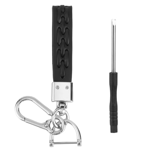 Gosknor Autoschlüsselanhänger, Leder Schlüsselanhänger mit Armband Autoschlüssel Halter Schlüsselanhänger mit Umhängeband mit Anti-Verlust D-Ring für Männer und Frauen von Gosknor