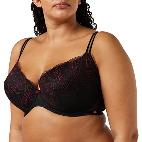 Gossard Damen 18401 BRD Plunge-BH, Schwarz/Rot, 34G von Gossard