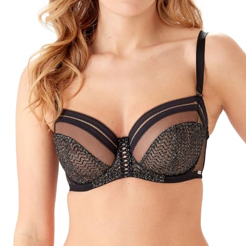 Gossard Damen Condradiction Balconette-BH, Durchsichtig, schwarz/Silber, 85B von Gossard