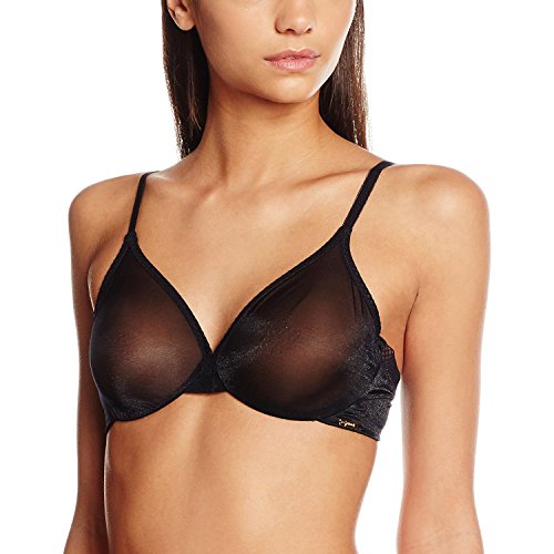 Gossard Damen Glänzender Spitze Geformter BH, Durchsichtig, Schwarz (Schwarz), 65F von Gossard