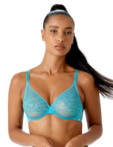 Gossard Damen Glossies Lace Sheer Bra Geformter BH, Durchsichtig, Turquoise Sea, 65C Gossard Damen Glossies Lace Sheer Bra Geformter BH, Durchsichtig, Turquoise Sea, 65C von Gossard
