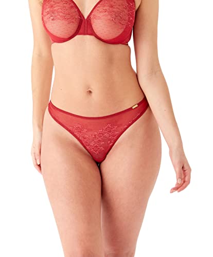 Gossard Damen Glossies Spitzen-Tanga Unterwäsche, Himbeerrot, 32 von Gossard