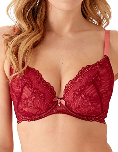 Gossard Damen Superboost Lace Padded Plunge Bra Gepolsterter BH, Cranberry/Raspberry Sorbet, 30DD von Gossard